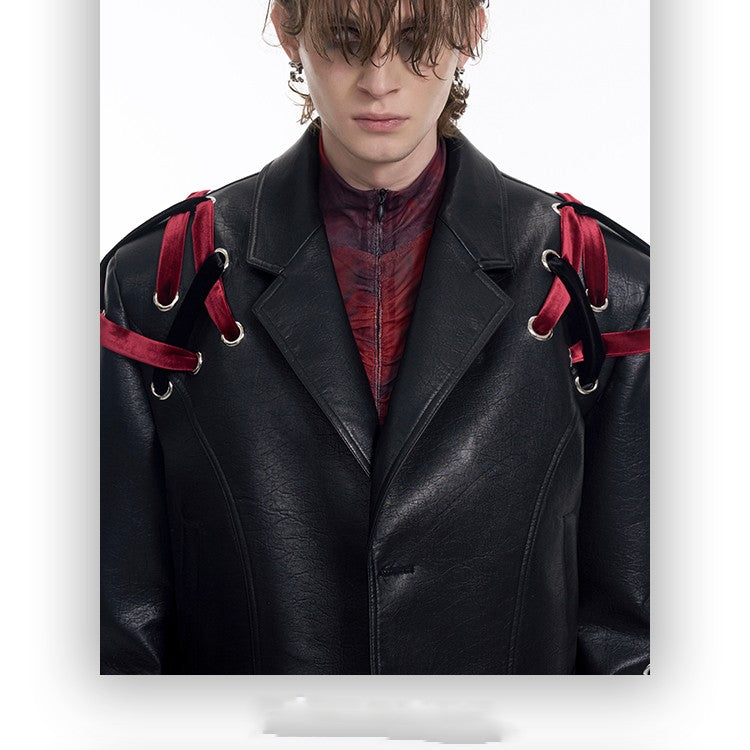 Avant-Garde Harness Leather Jacket