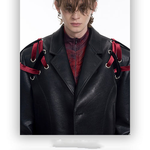 Avant-Garde Harness Leather Jacket