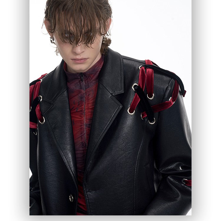 Avant-Garde Harness Leather Jacket